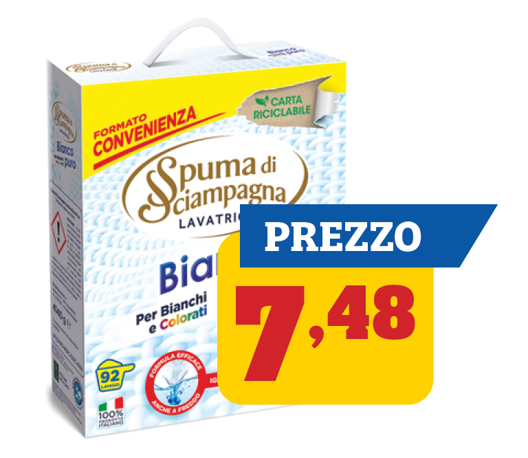 Spuma di sciampagna bucato
